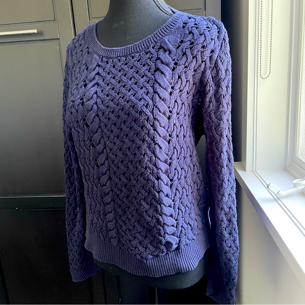 Anthropologie Navy Knit Sweater